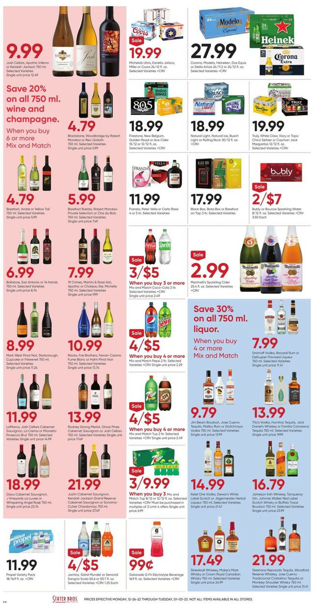 Stater Bros. Ad from 12/26/2022