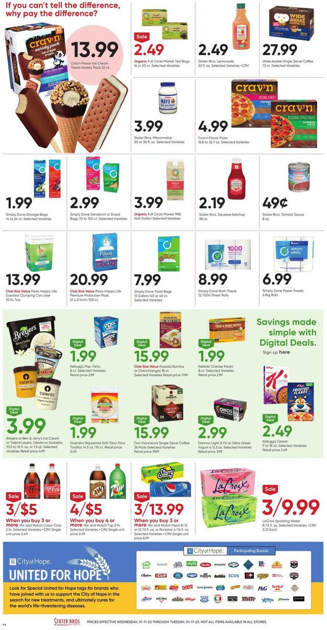 Stater Bros. Ad from 01/11/2023