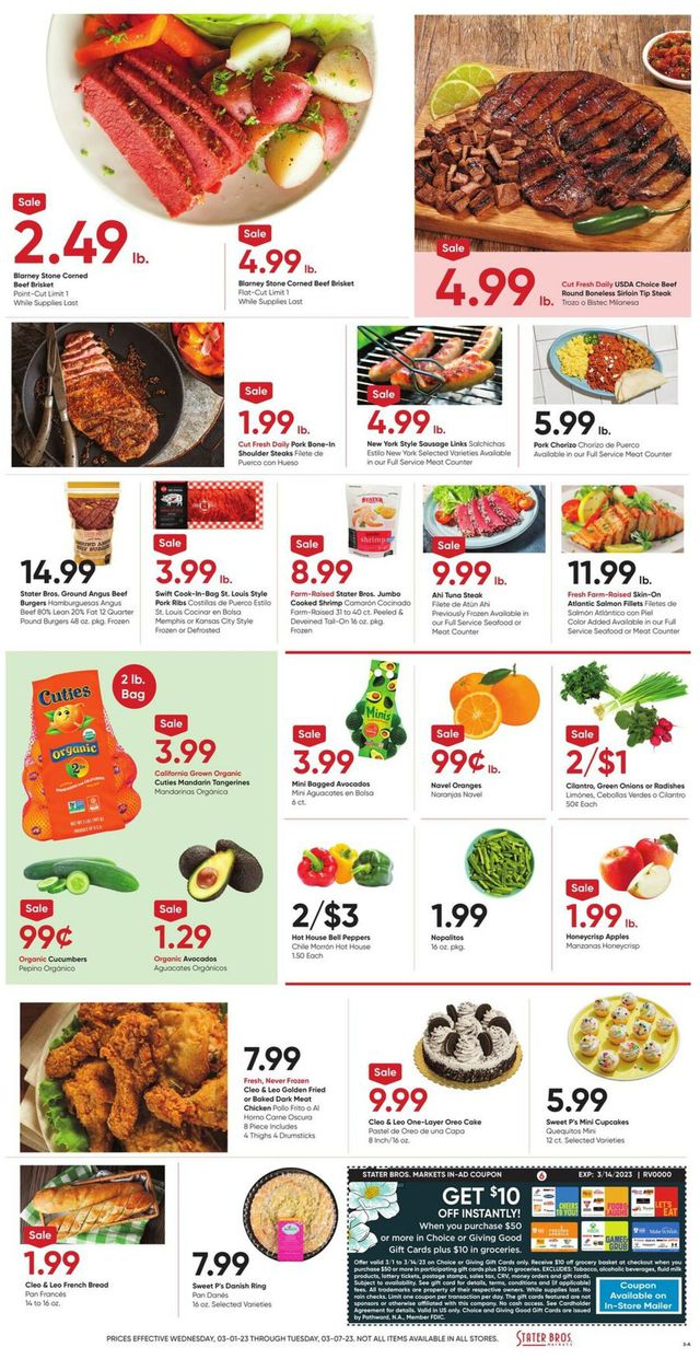 Stater Bros. Ad from 03/01/2023