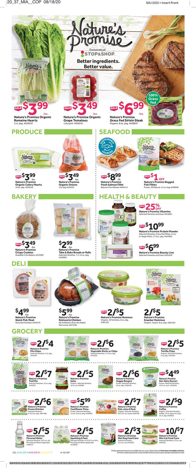 Stop and Shop Ad from 09/04/2020