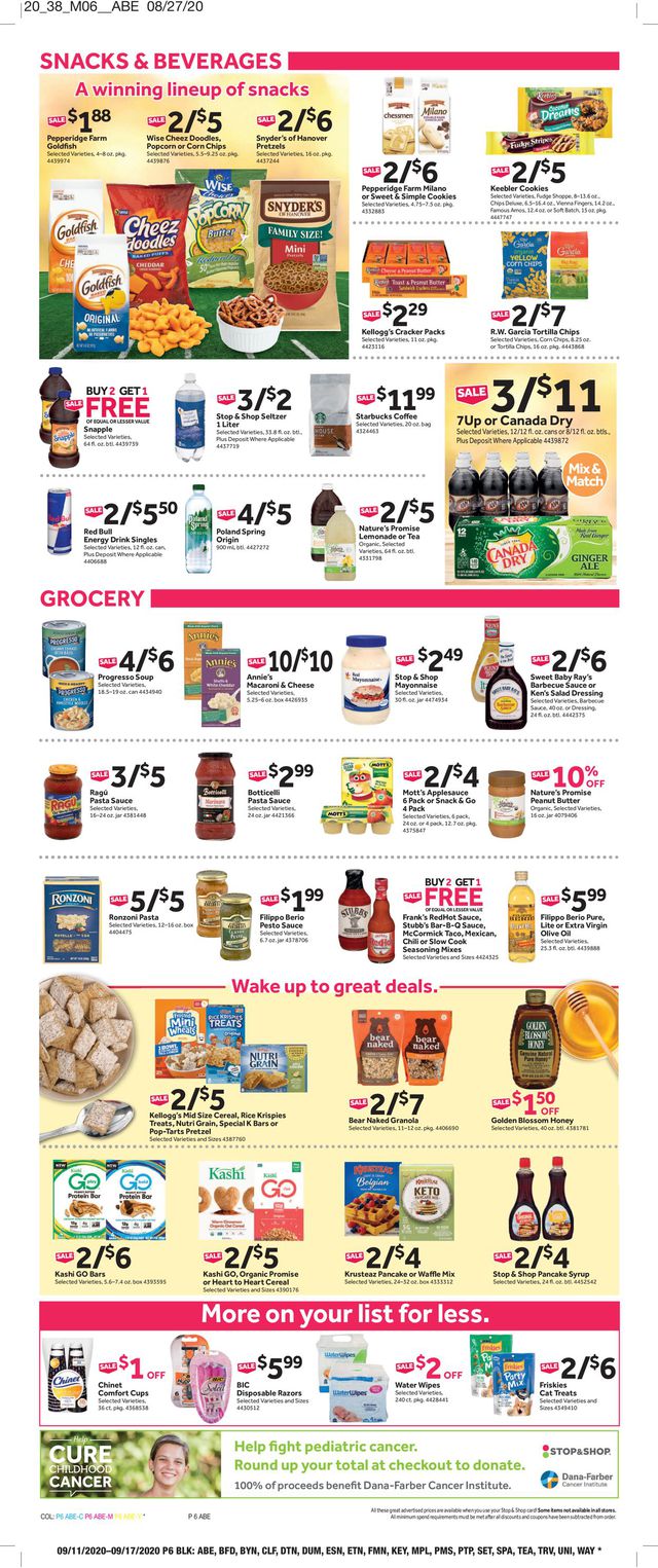 Stop and Shop Ad from 09/11/2020
