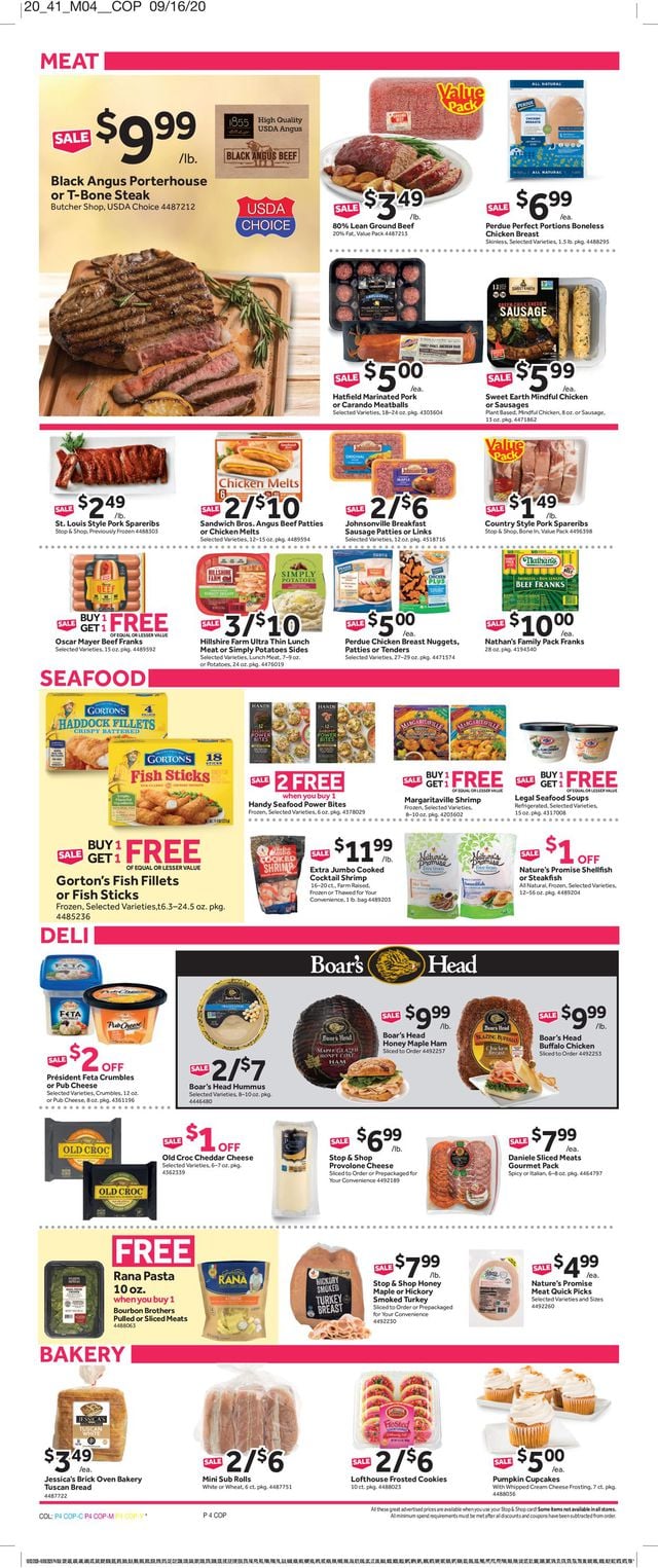 Stop and Shop Ad from 10/02/2020