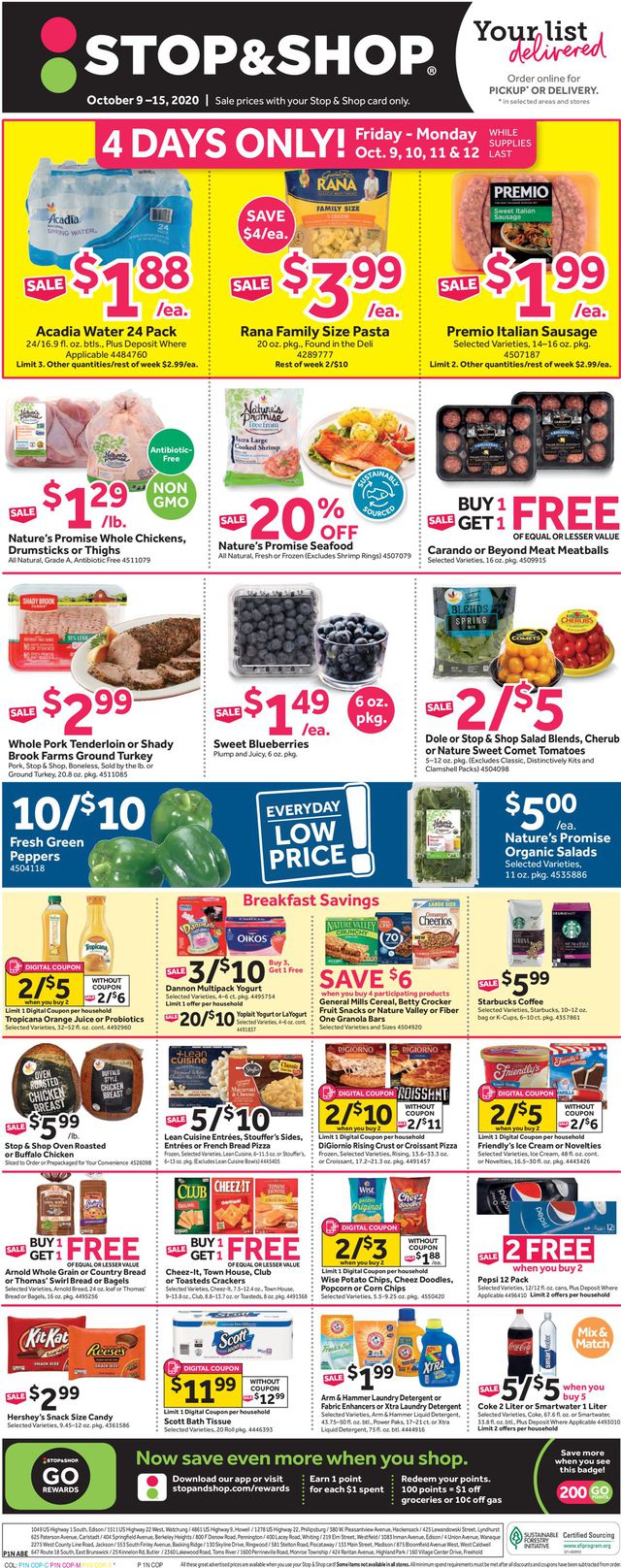 Stop and Shop Ad from 10/09/2020