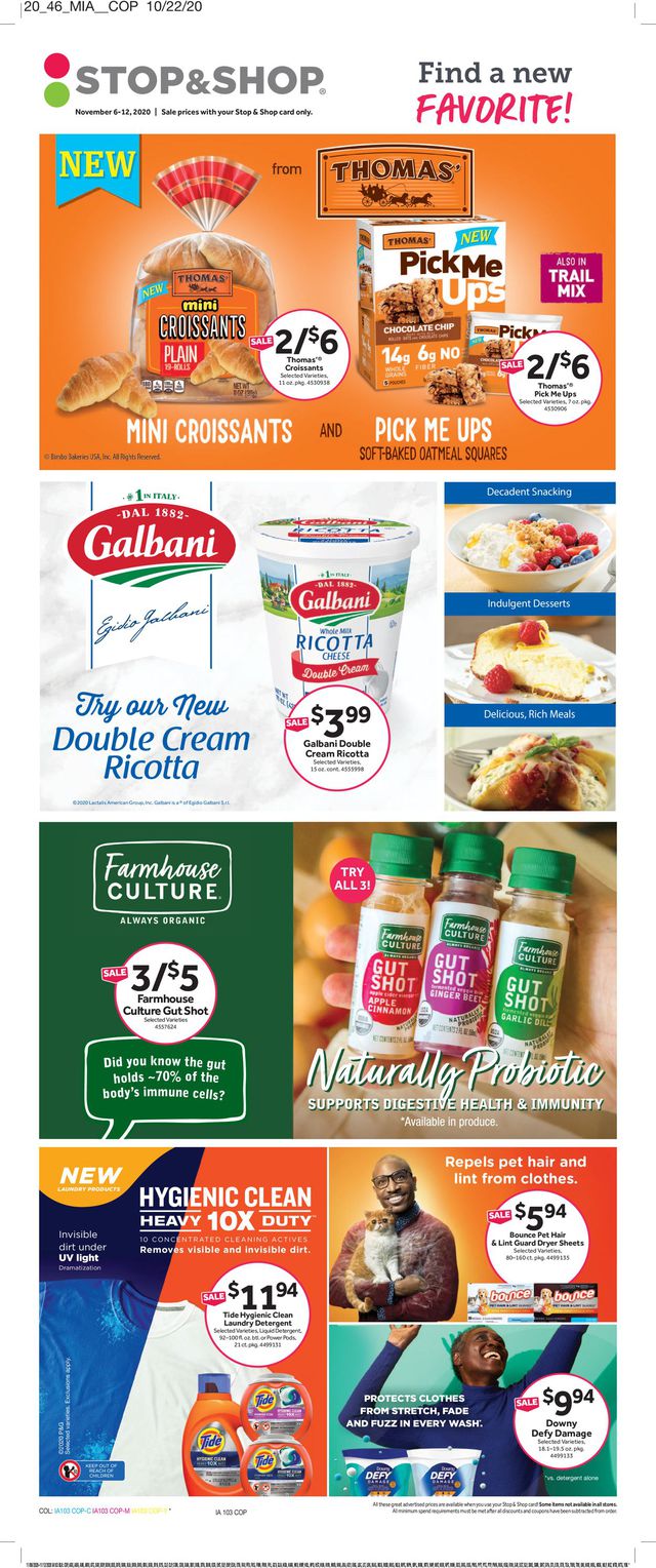 Stop and Shop Ad from 11/06/2020