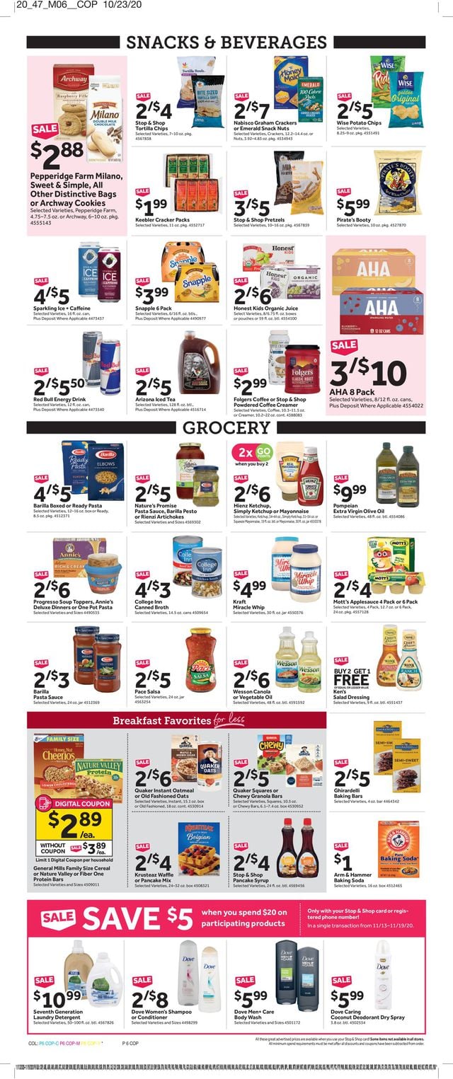 Stop and Shop Ad from 11/13/2020