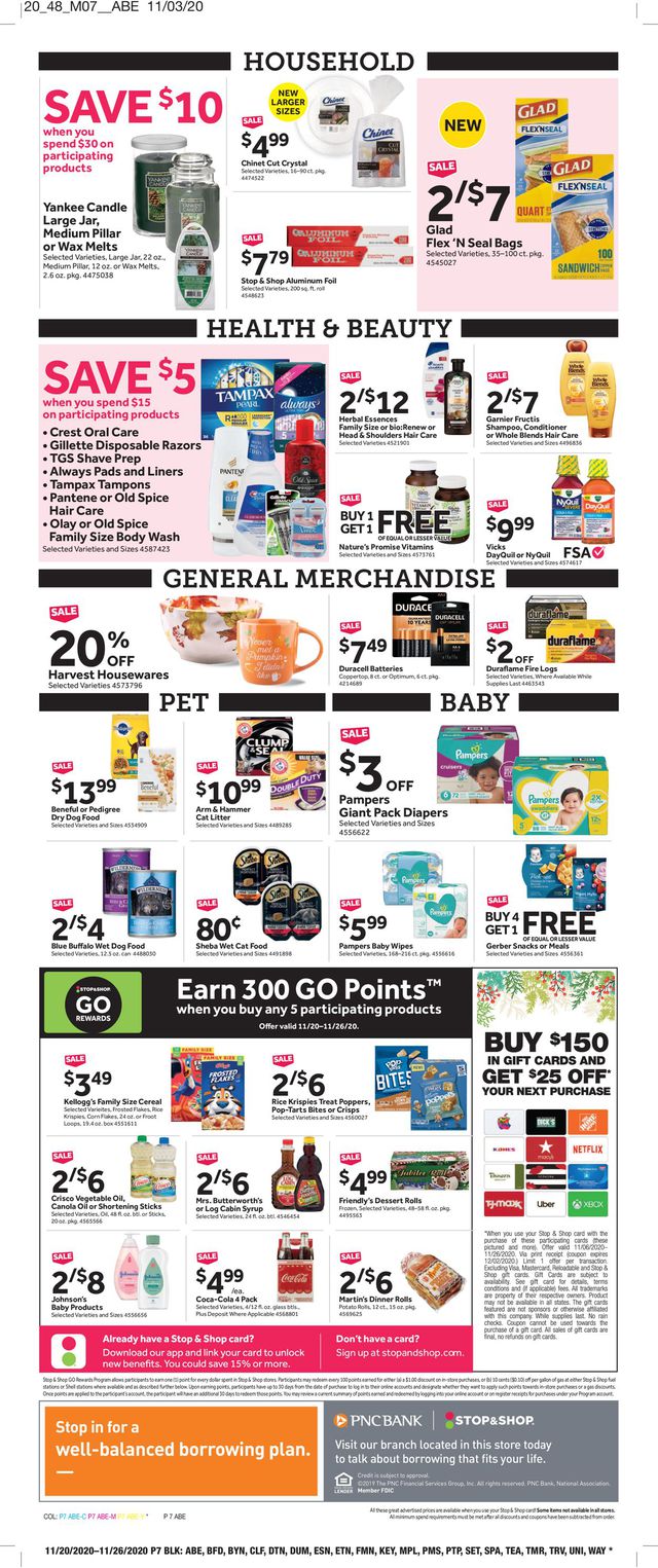 Stop and Shop Ad from 11/20/2020