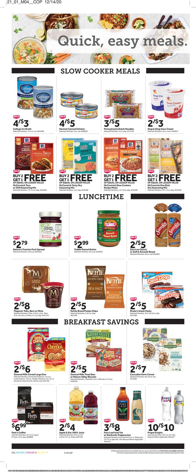Stop and Shop Ad from 01/01/2021