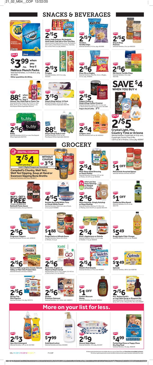 Stop and Shop Ad from 01/08/2021