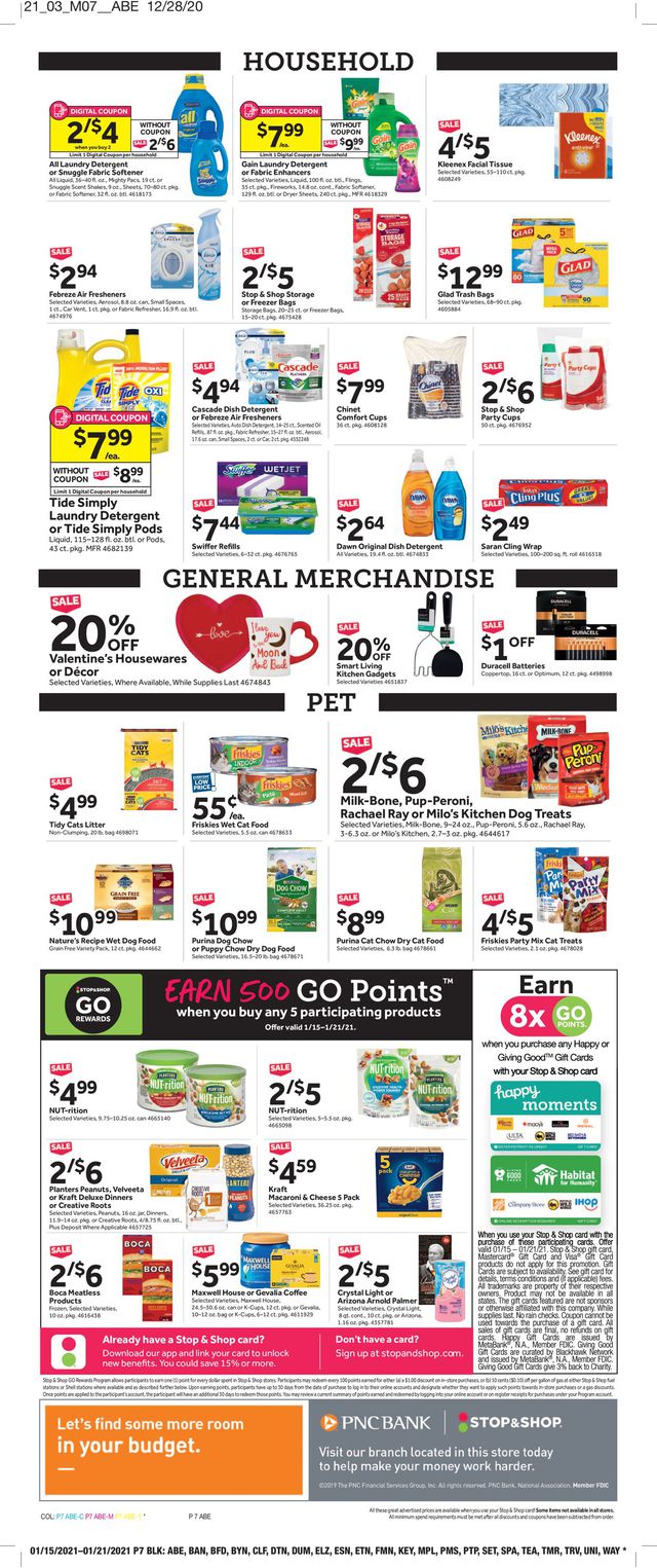 Stop and Shop Ad from 01/15/2021