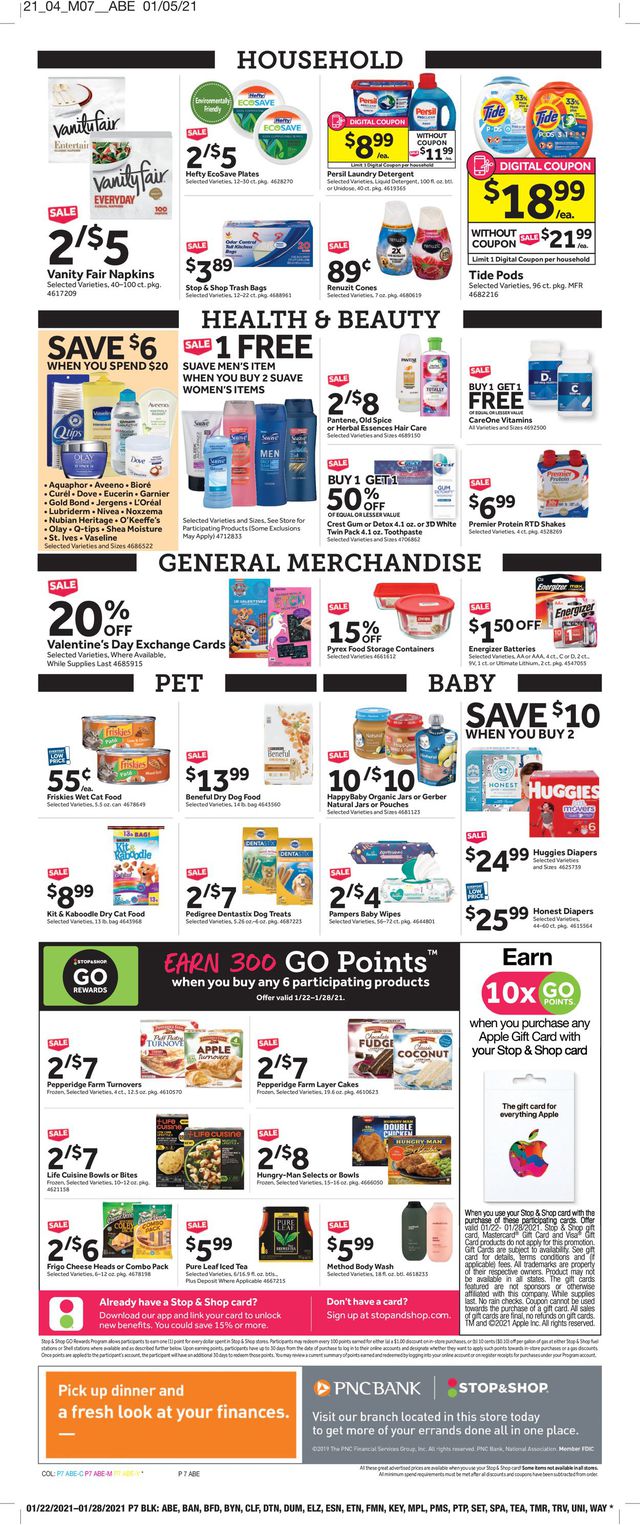 Stop and Shop Ad from 01/22/2021