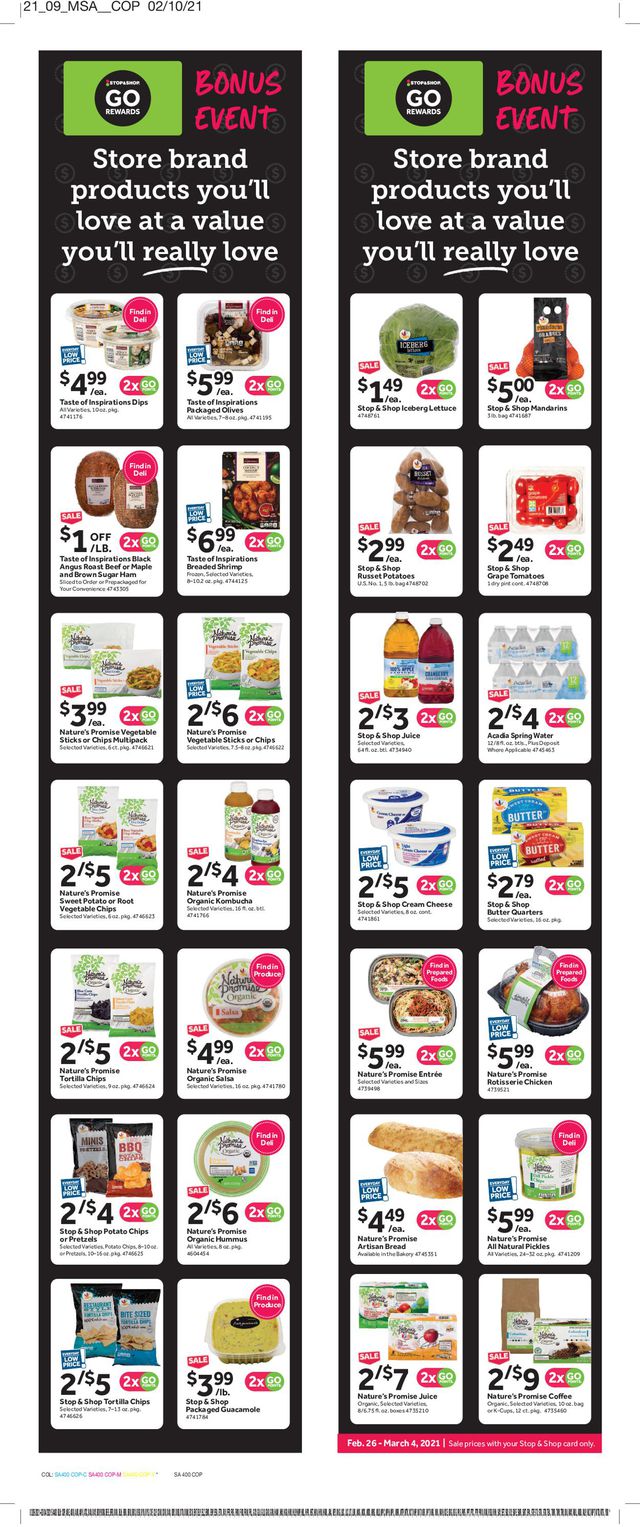 Stop and Shop Ad from 02/26/2021