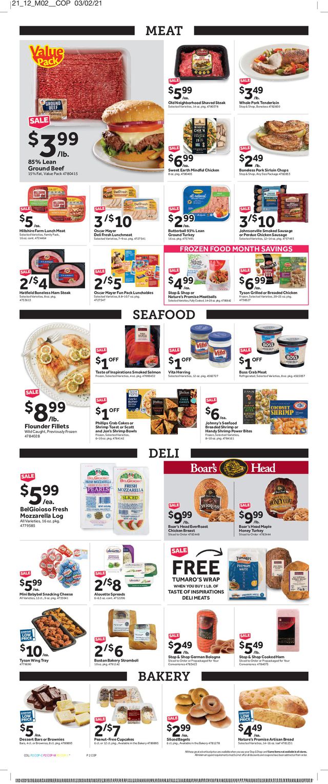Stop and Shop Ad from 03/19/2021