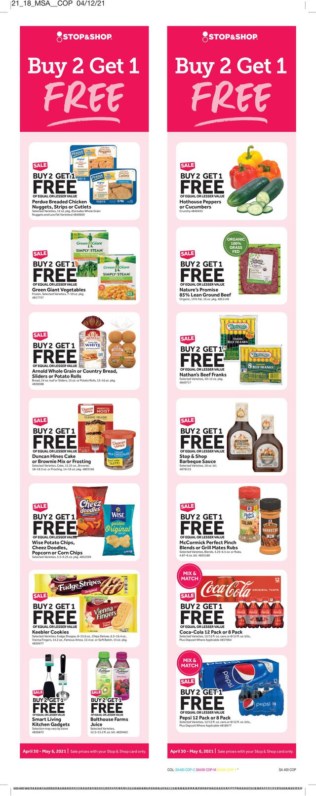 Stop and Shop Ad from 04/30/2021