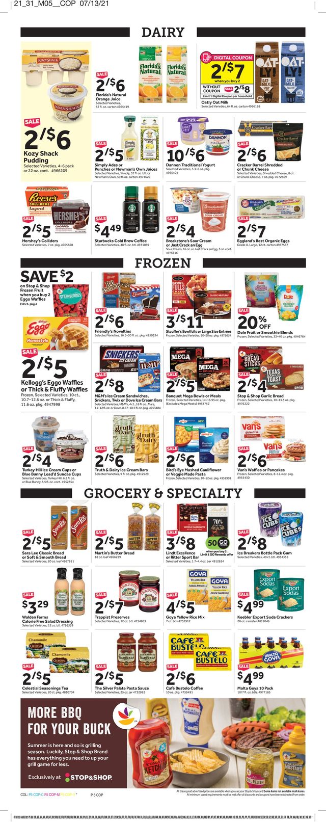 Stop and Shop Ad from 07/30/2021
