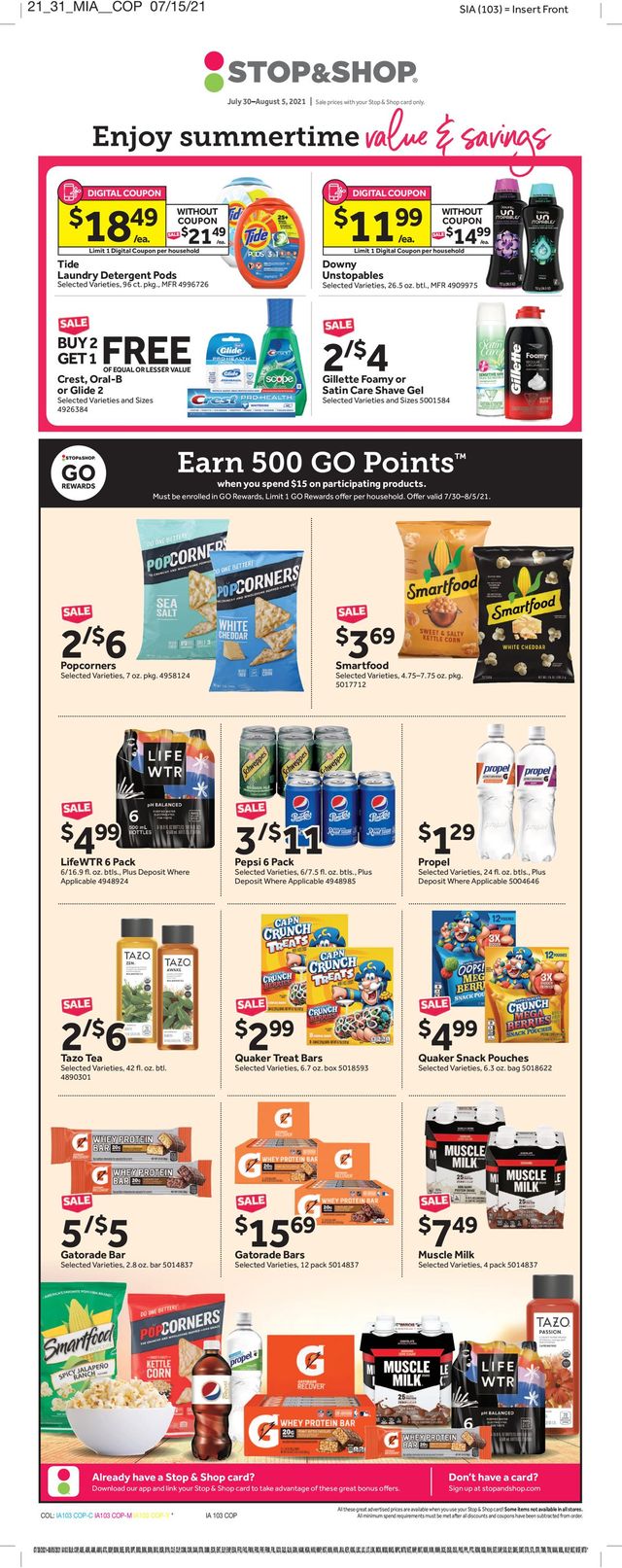 Stop and Shop Ad from 07/30/2021