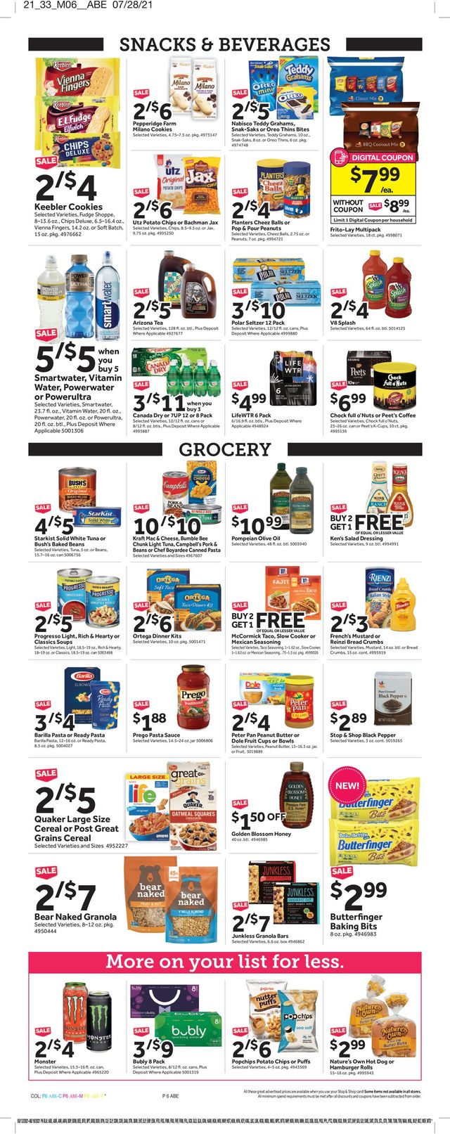 Stop and Shop Ad from 08/13/2021