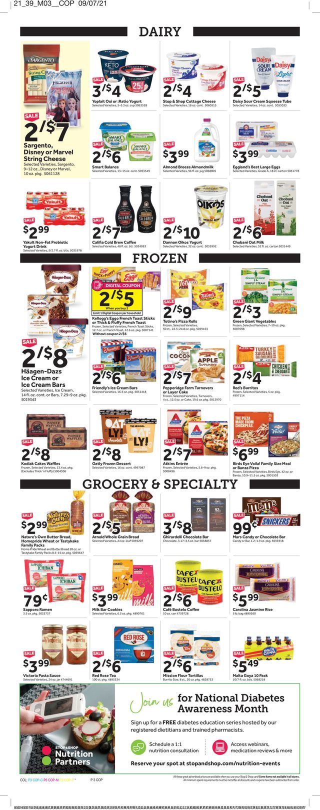 Stop and Shop Ad from 09/24/2021
