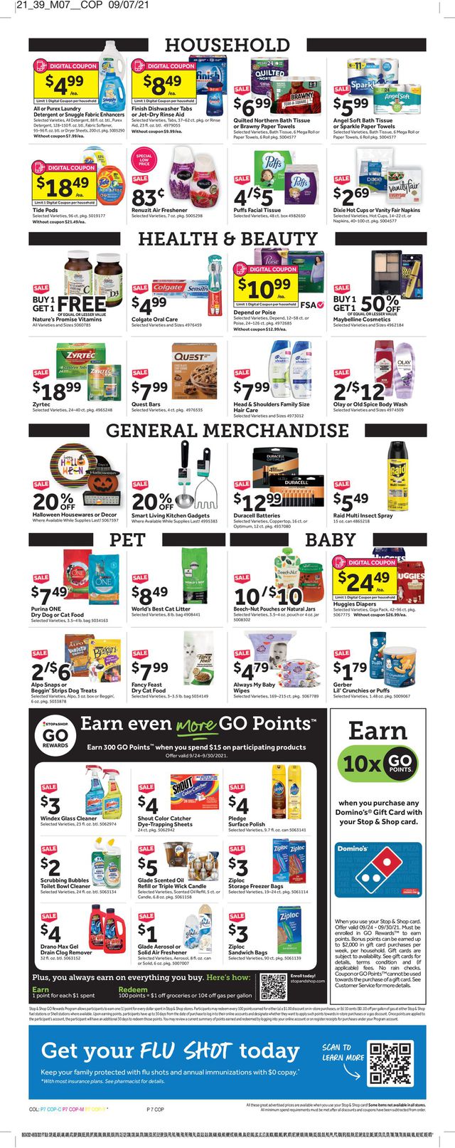 Stop and Shop Ad from 09/24/2021