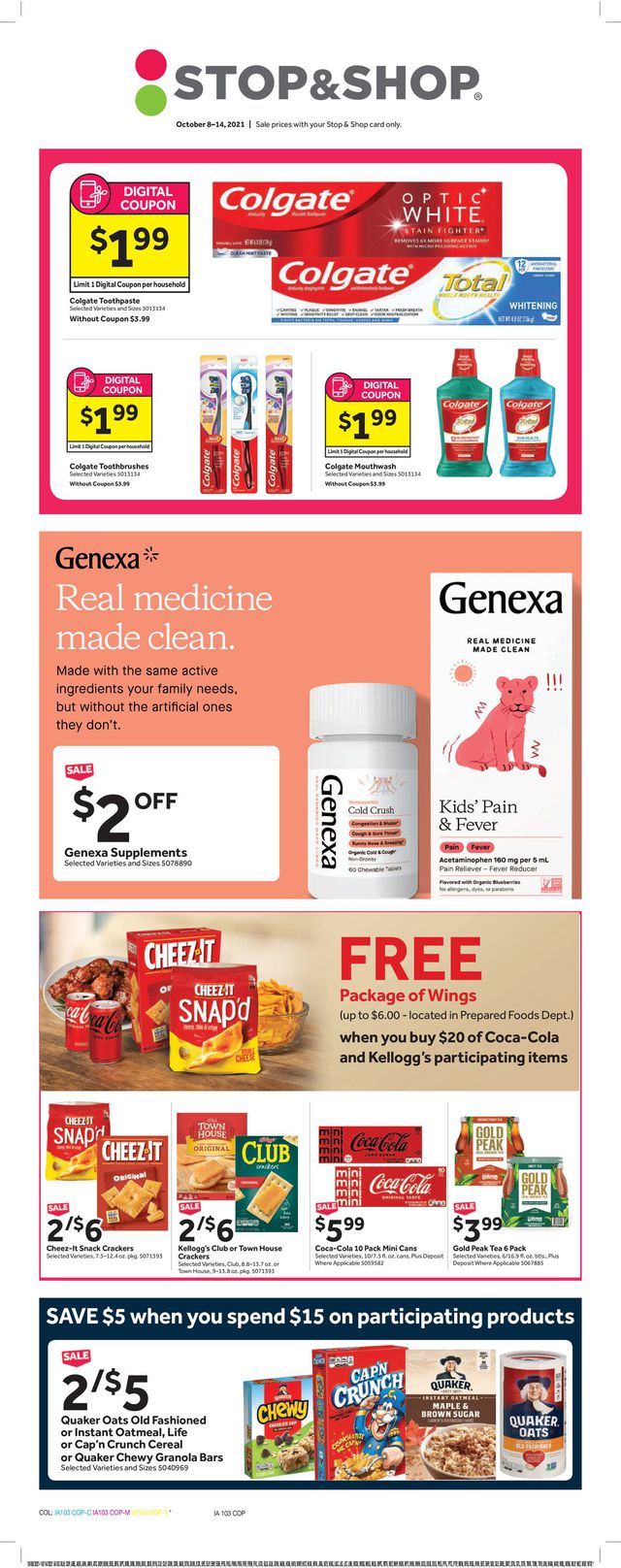 Stop and Shop Ad from 10/08/2021