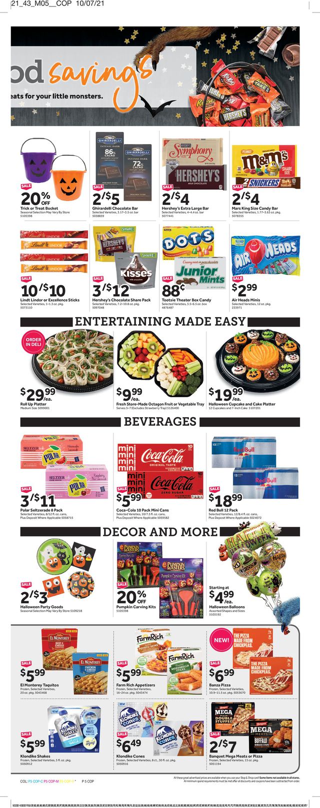 Stop and Shop Ad from 10/22/2021