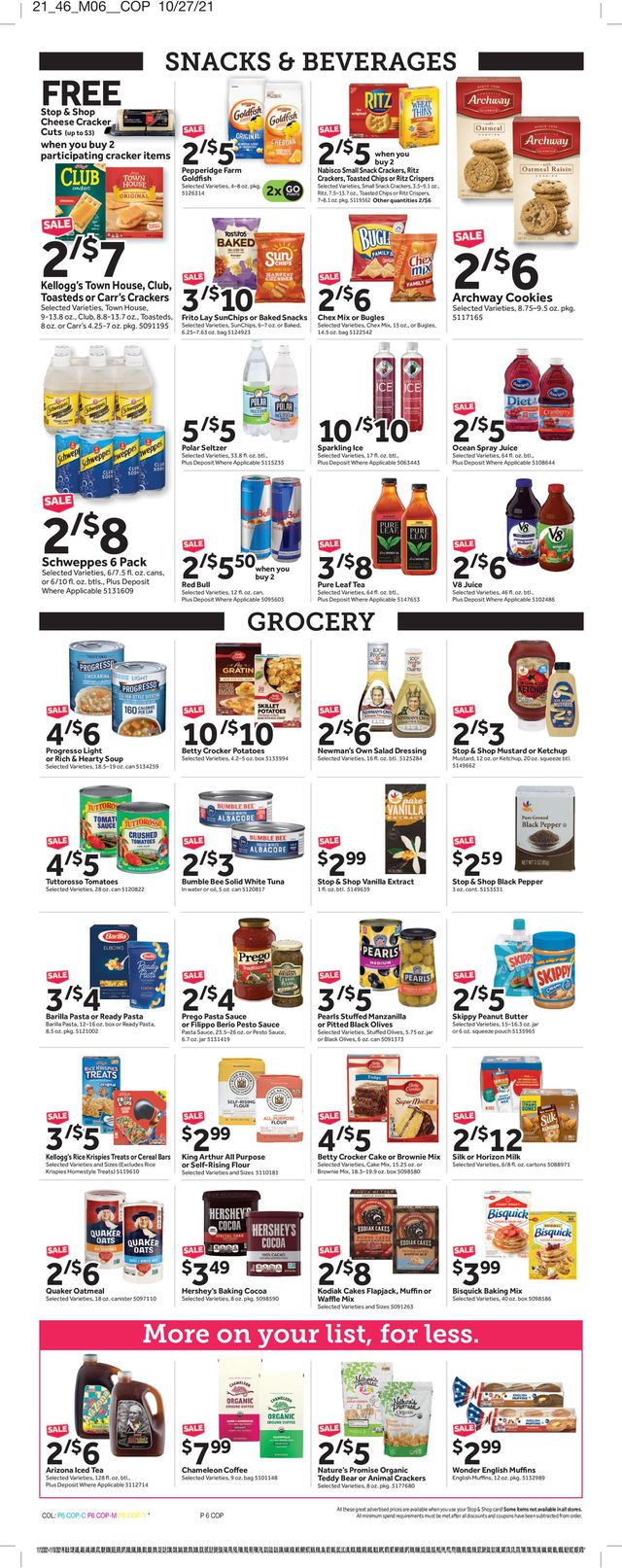 Stop and Shop Ad from 11/12/2021