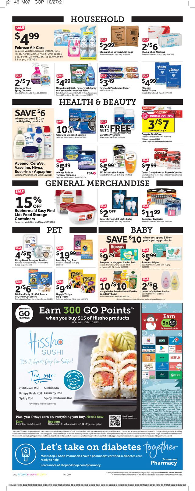 Stop and Shop Ad from 11/12/2021
