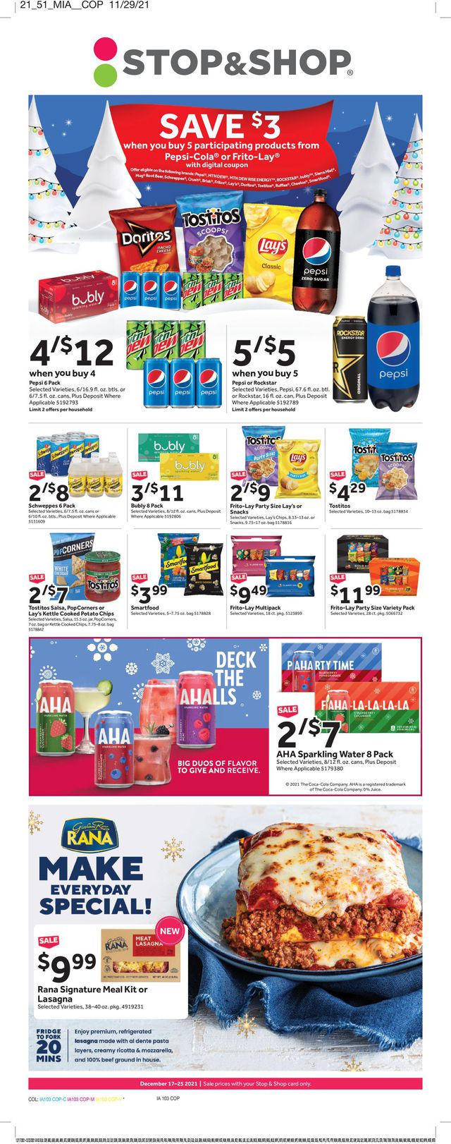 Stop and Shop Ad from 12/17/2021