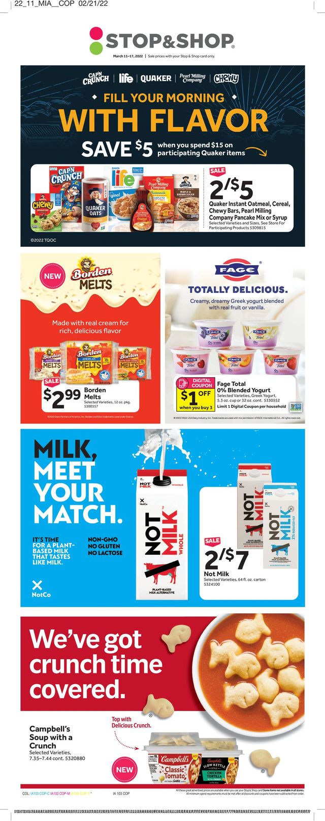 Stop and Shop Ad from 03/11/2022
