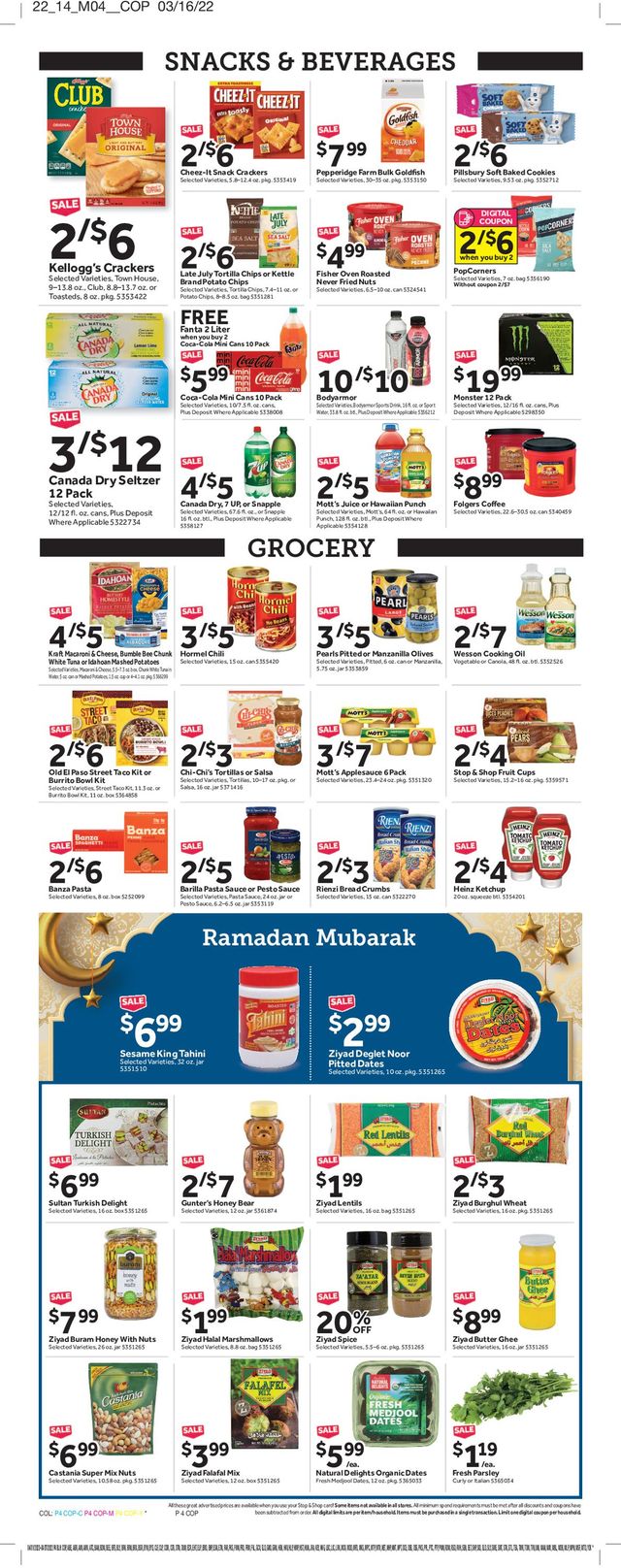 Stop and Shop Ad from 04/01/2022