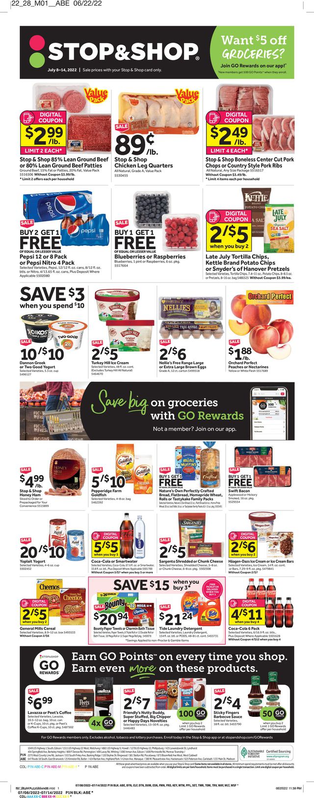 Stop and Shop Ad from 07/08/2022