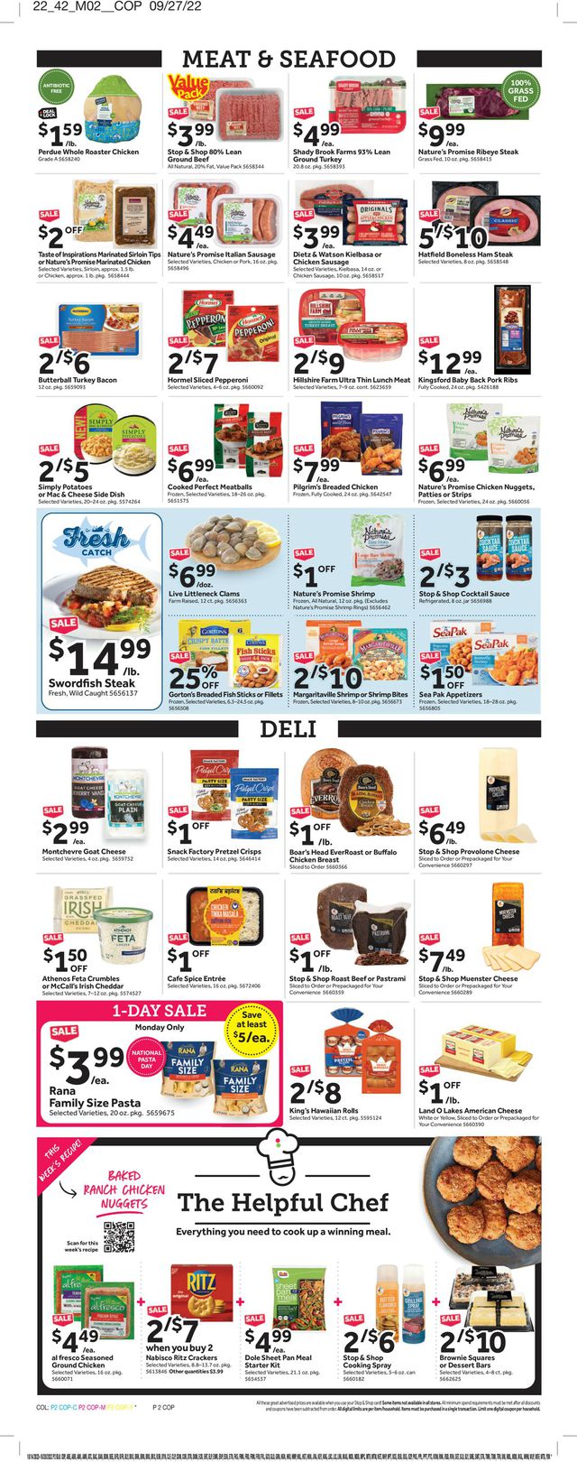 Stop and Shop Ad from 10/14/2022
