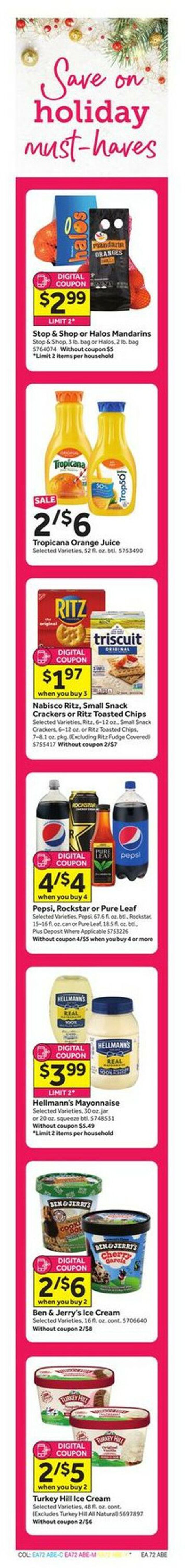 Stop and Shop Ad from 12/16/2022