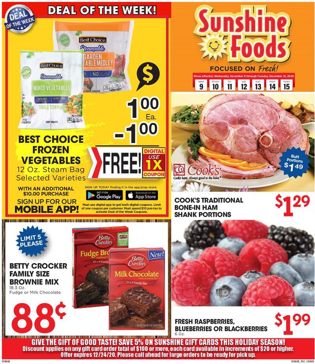 Sunshine Foods Ad from 12/09/2020