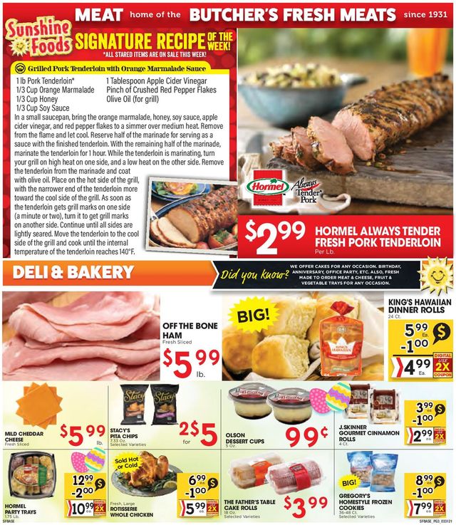 Sunshine Foods Ad from 03/31/2021