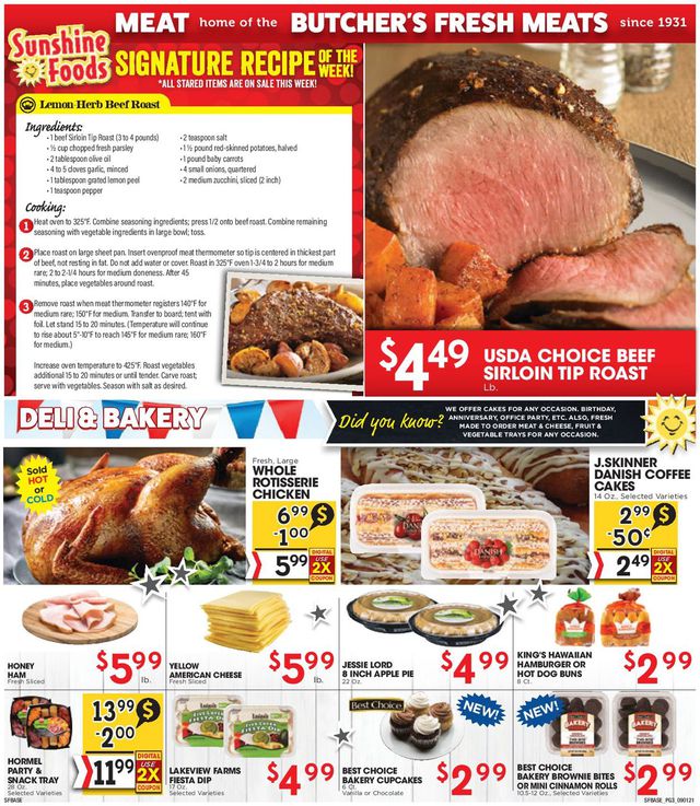 Sunshine Foods Ad from 09/01/2021