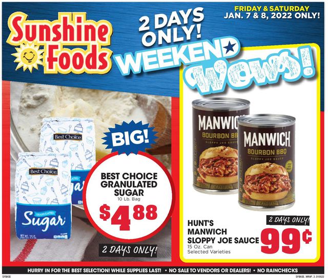 Sunshine Foods Ad from 01/05/2022