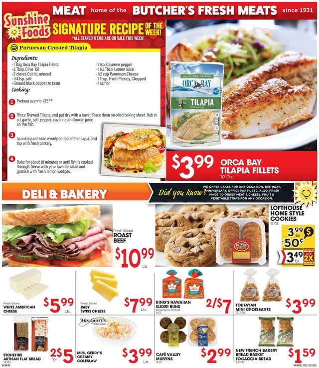 Sunshine Foods Ad from 03/16/2022