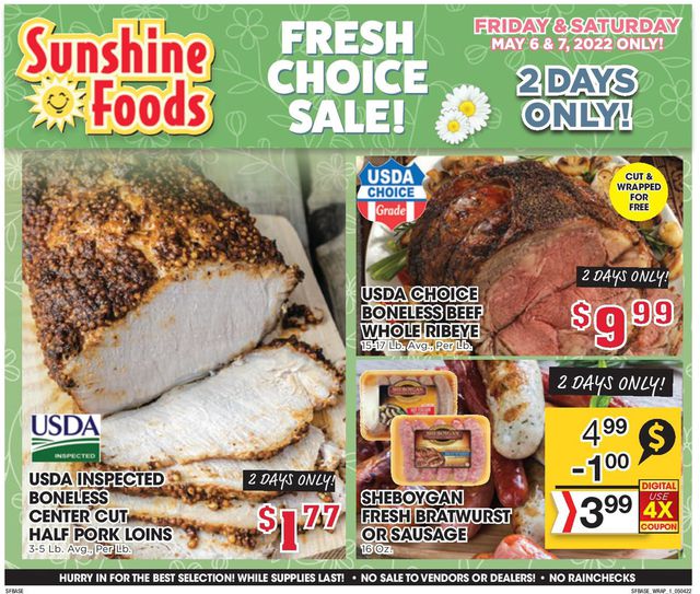 Sunshine Foods Ad from 05/04/2022