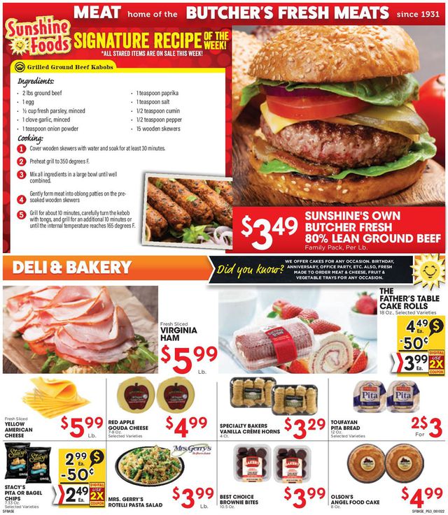 Sunshine Foods Ad from 08/10/2022