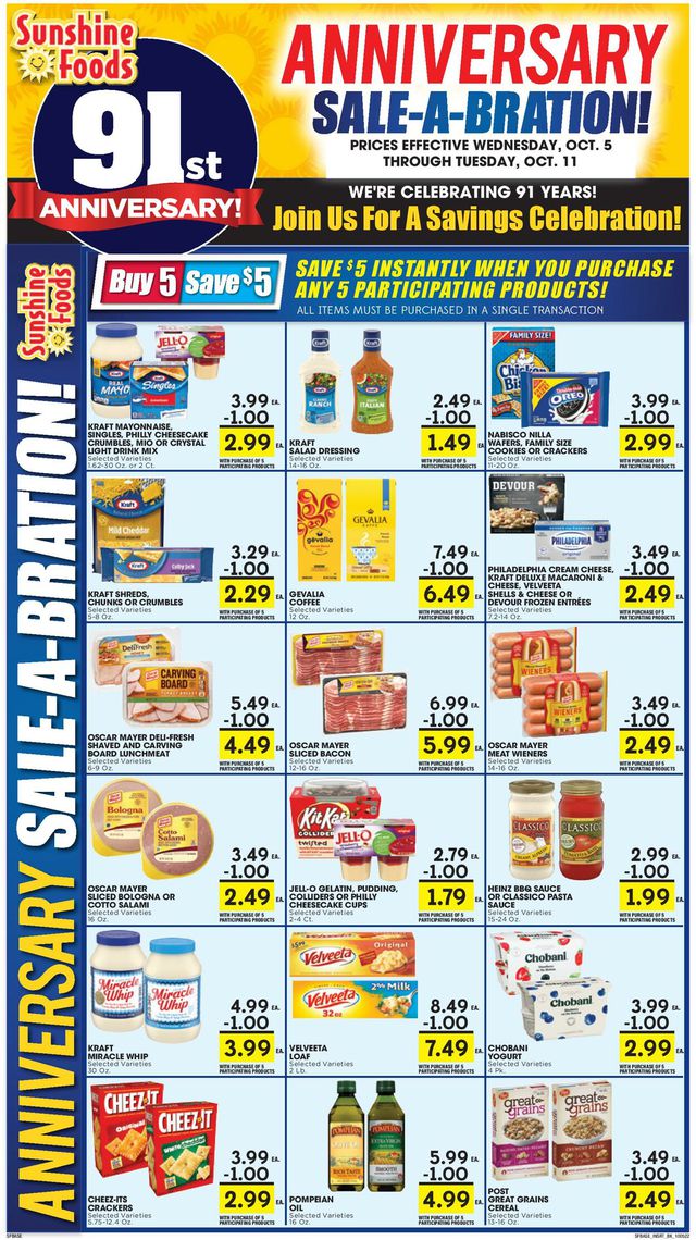 Sunshine Foods Ad from 10/05/2022