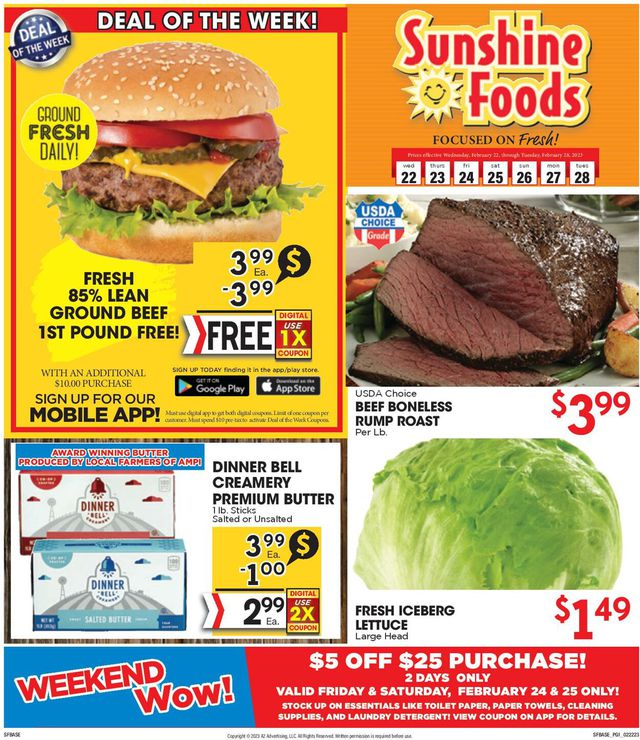 Sunshine Foods Ad from 02/22/2023