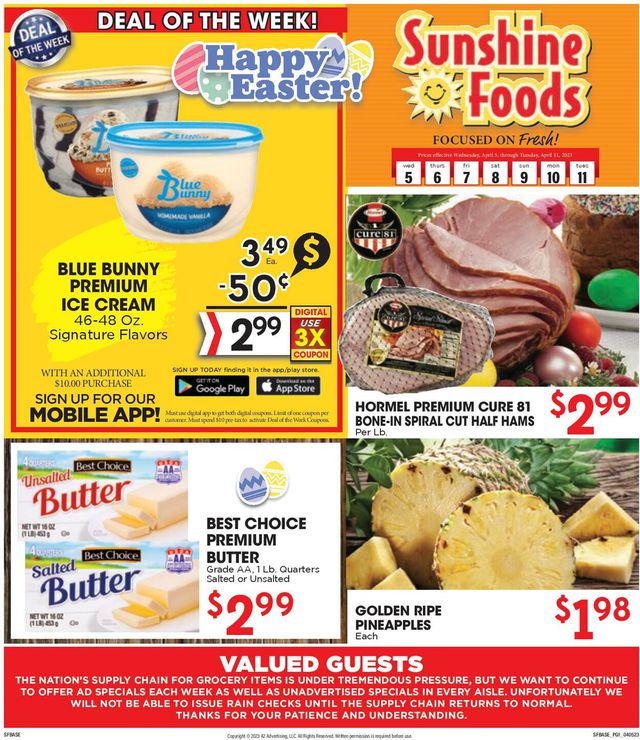 Sunshine Foods Ad from 04/05/2023