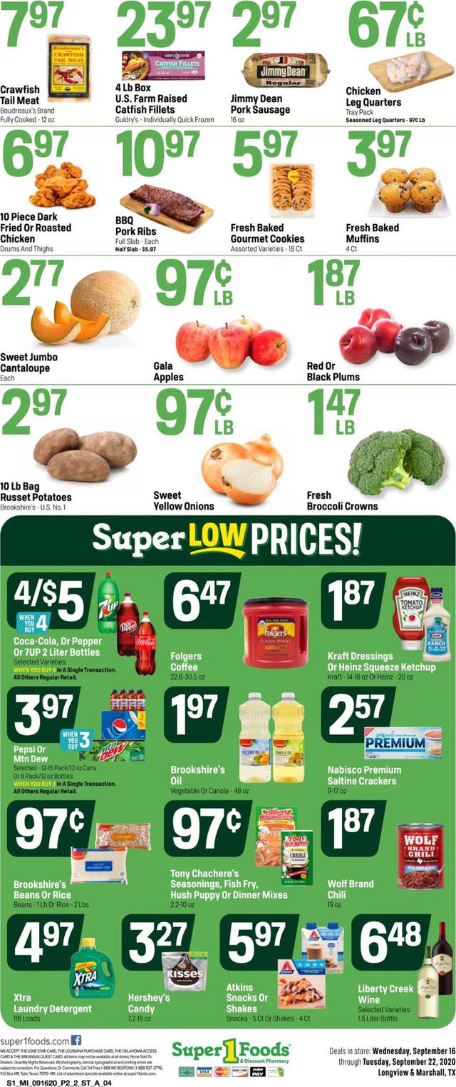 Super 1 Foods Ad from 09/16/2020