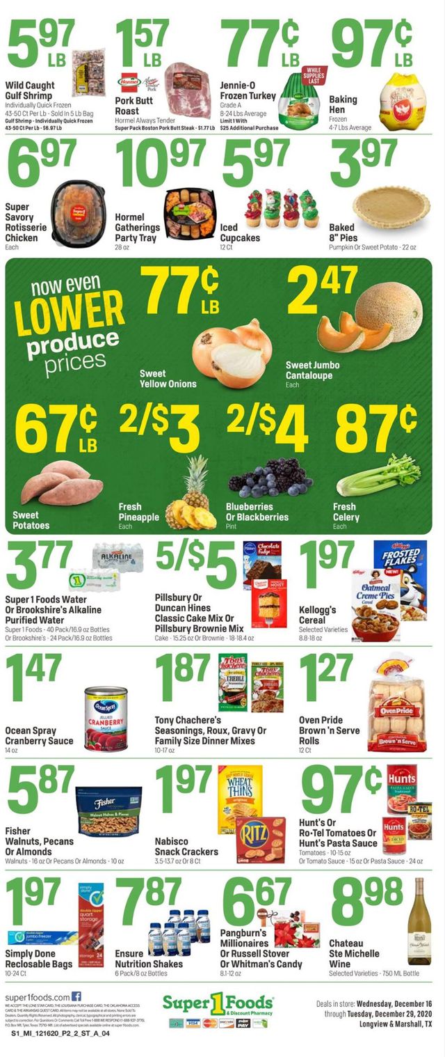 Super 1 Foods Ad from 12/16/2020