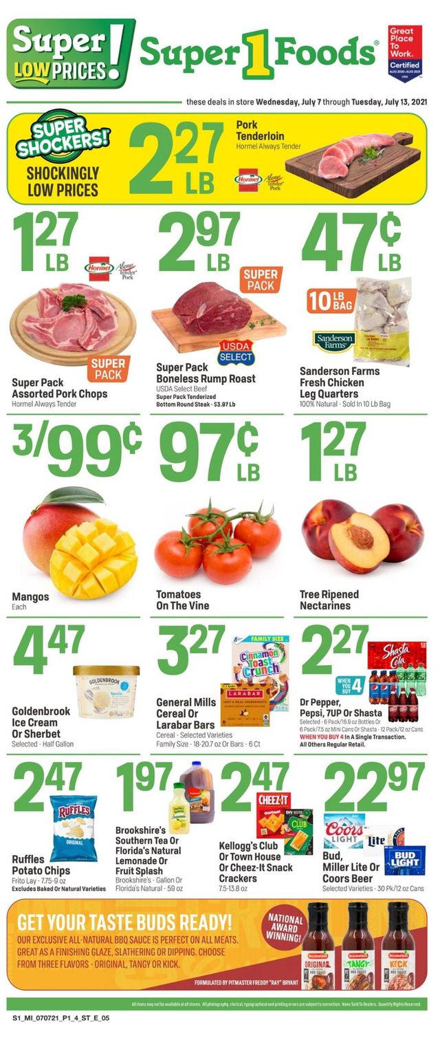 Super 1 Foods Ad from 07/07/2021