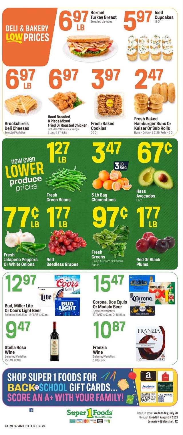 Super 1 Foods Ad from 07/28/2021