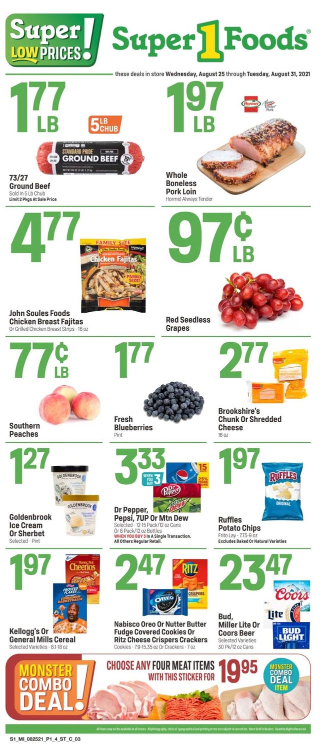 Super 1 Foods Ad from 08/25/2021