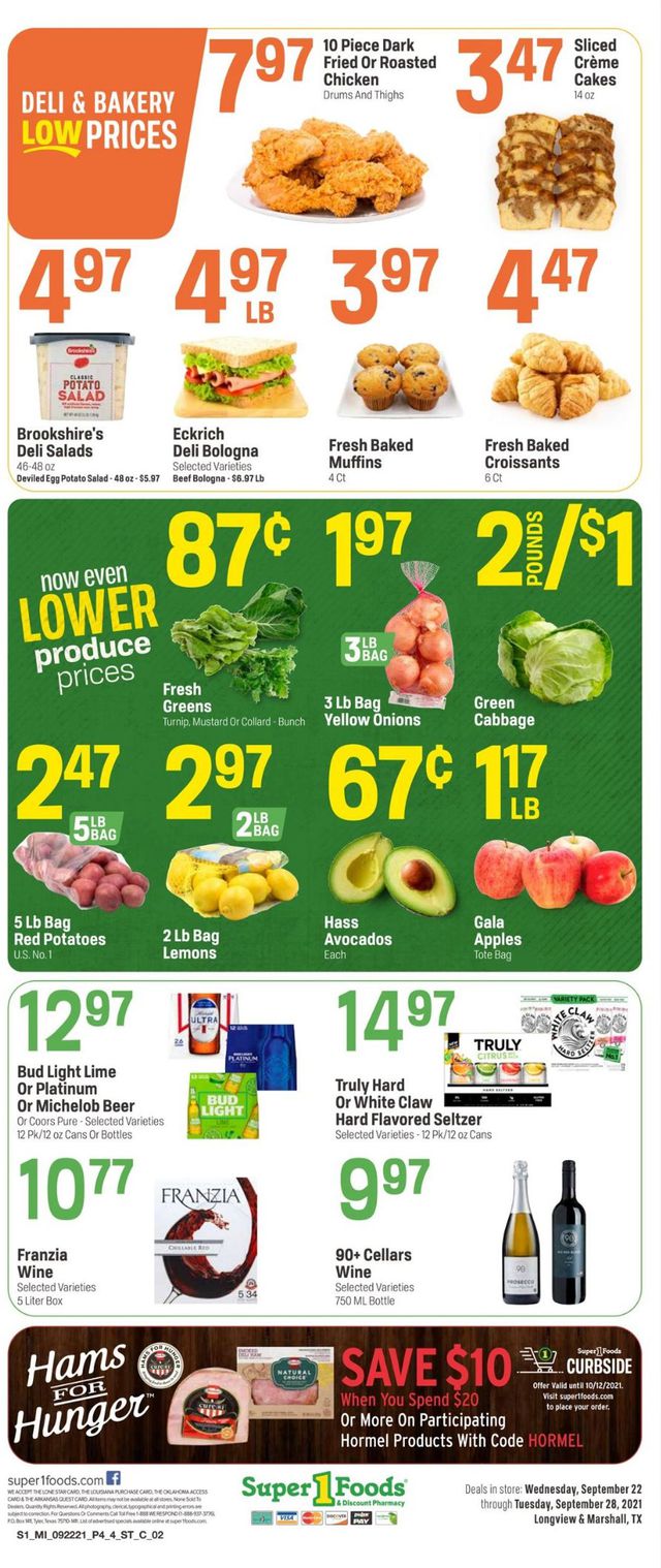 Super 1 Foods Ad from 09/22/2021