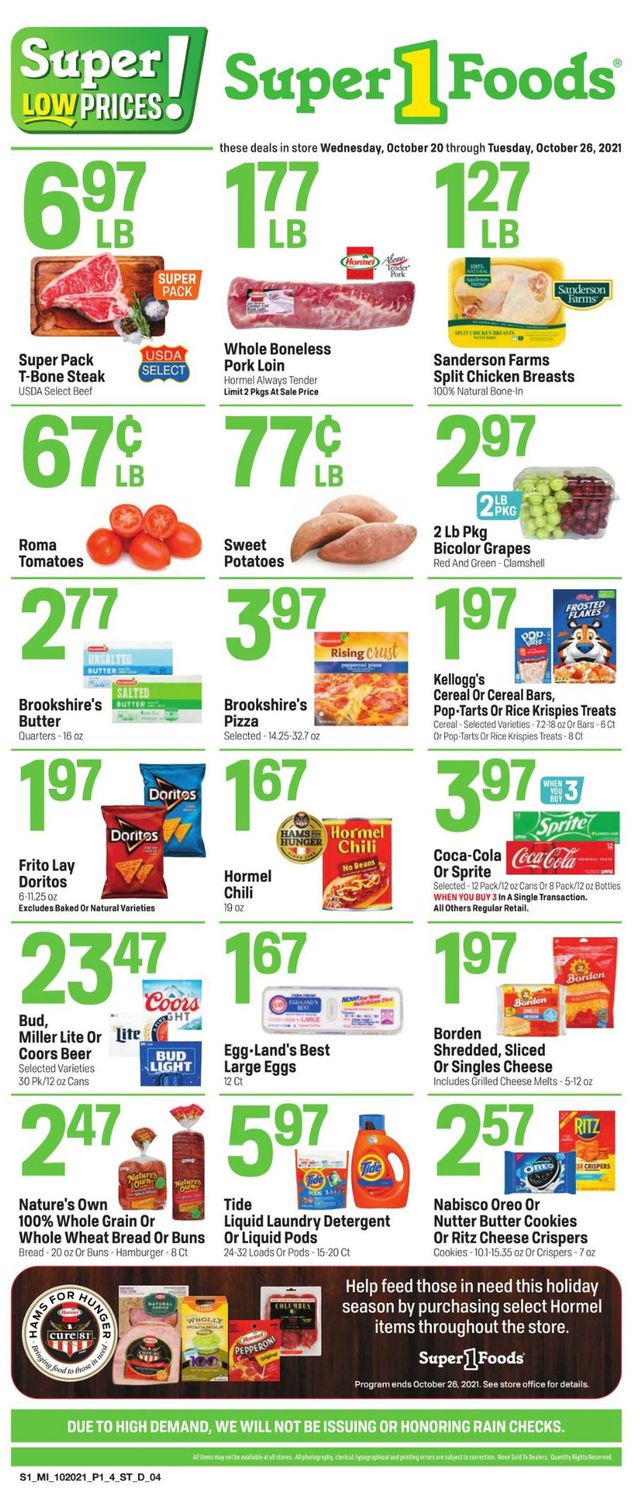 Super 1 Foods Ad from 10/20/2021