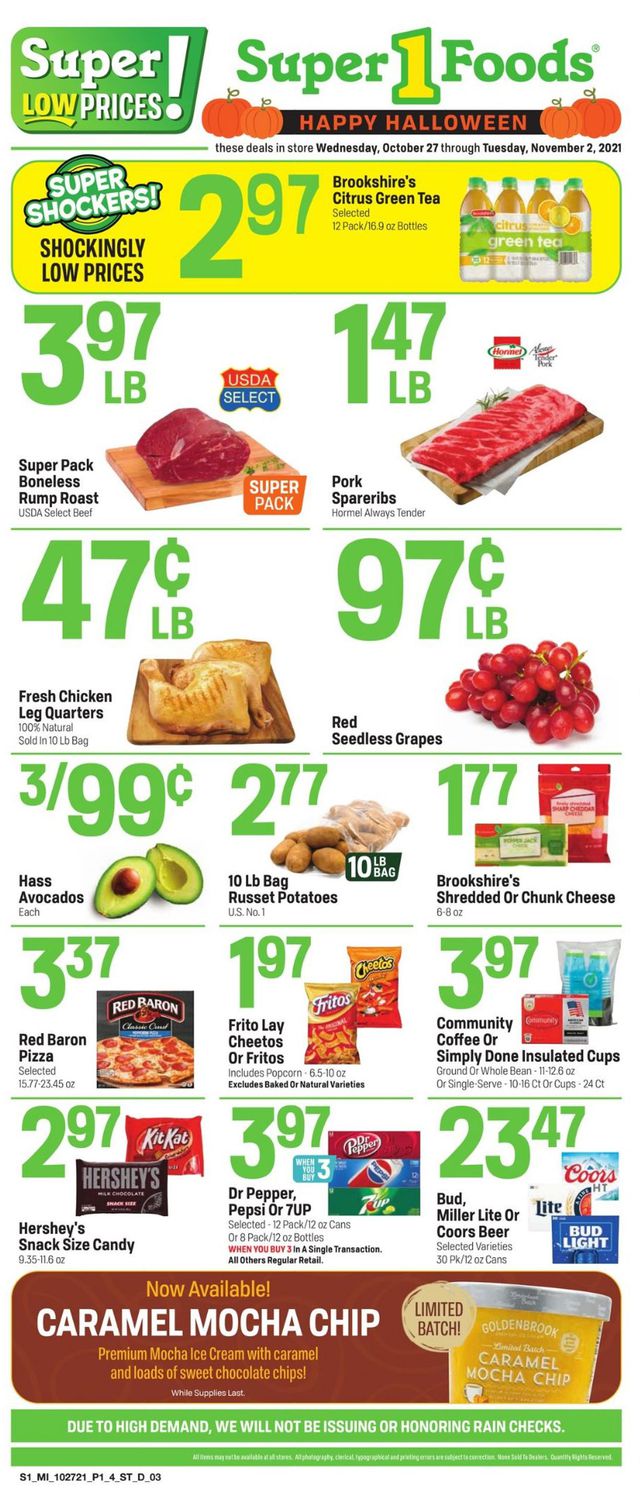 Super 1 Foods Ad from 10/27/2021